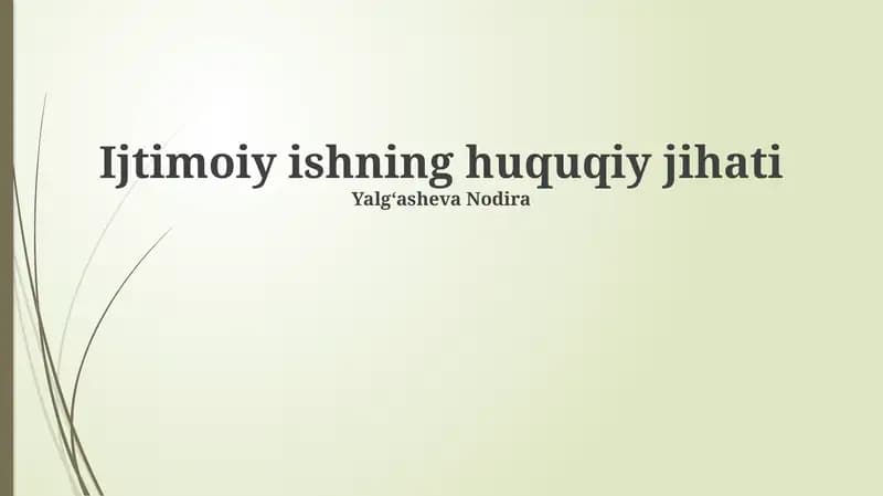 Ijtimoiy ishning huquqiy jihati