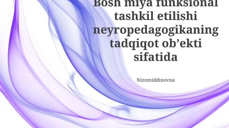 Neyron Tarmoqlari va Kognitiv Jarayonlar