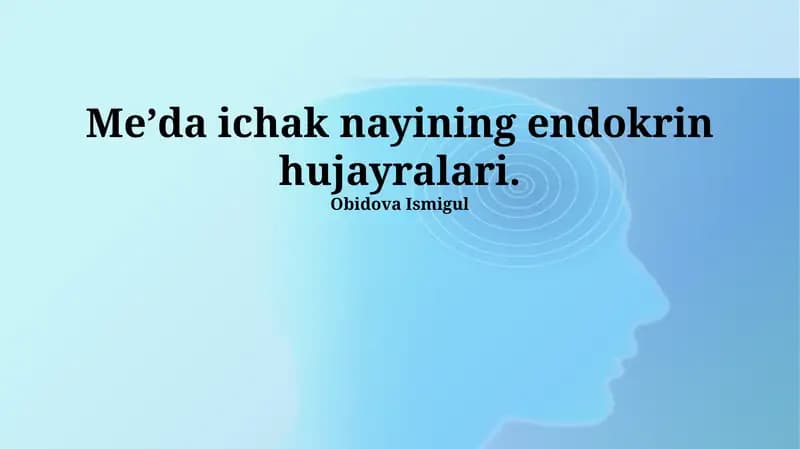 Meʼda ichak nayining endokrin hujayralari