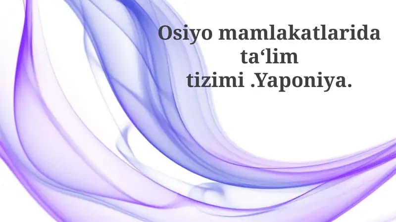 Yaponiya ta'lim tizimi