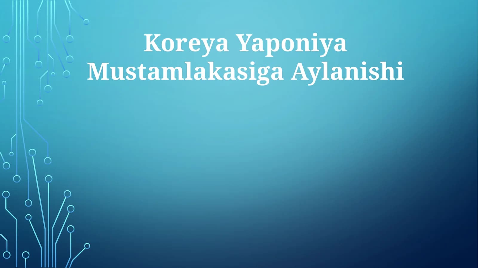 Koreya Yaponiya Mustamlakasiga Aylanishi