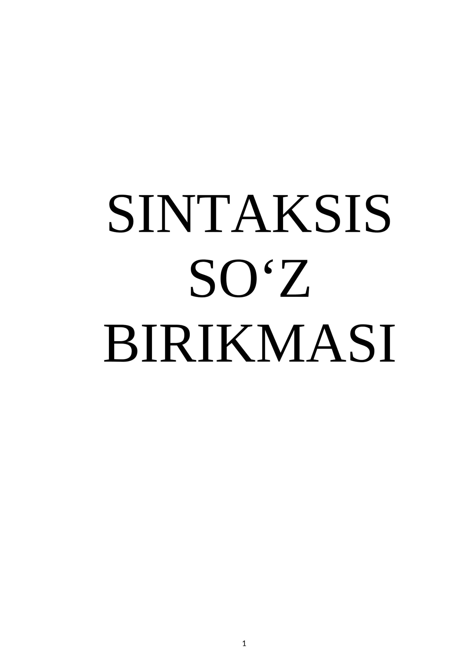 SINTAKSIS