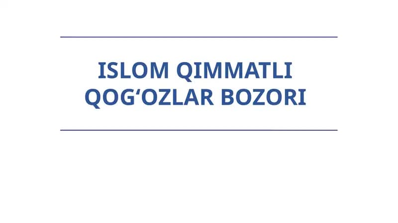 Islom Qimmatli Qog‘ozlar Bozori