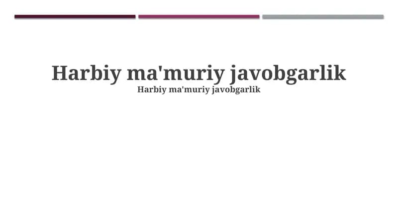 Harbiy ma'muriy javobgarlik