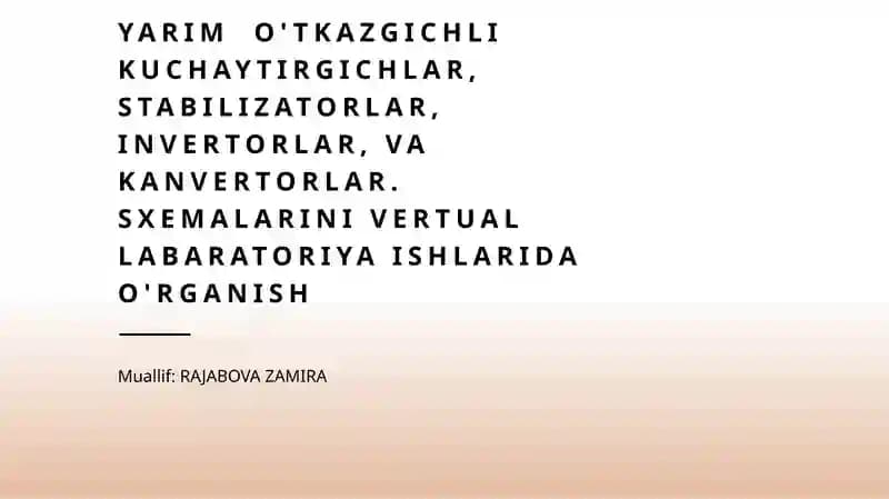 Yarim O'tkazgichli kuchaytirgichlar