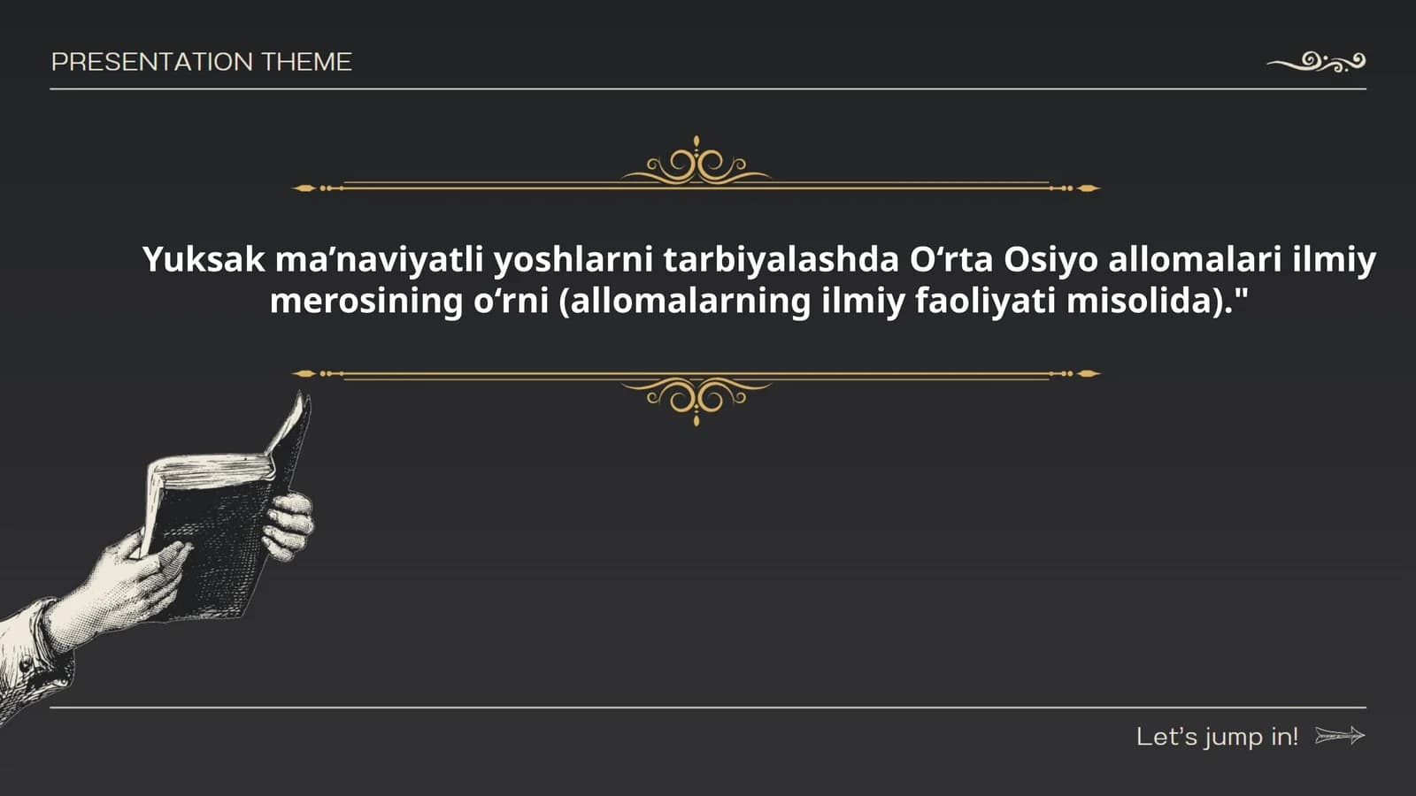 Imom Buxoriyning ilmiy merosi va yoshlar ma'naviyatini shakllantirishdagi o'rni