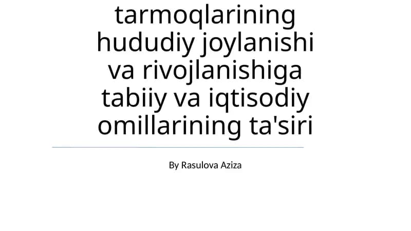 Mineral resurslarning mavjudligi tog'-kon sanoati va metallurgiya korxonalarining hududiy joylanishi va rivojlanishi