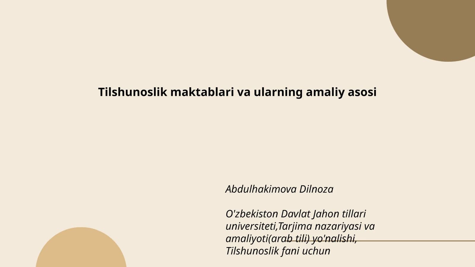 Tilshunoslik maktablari va ularning amaliy asosi