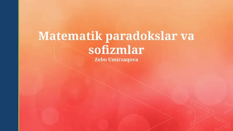 Matematik paradokslar va sofizmlar