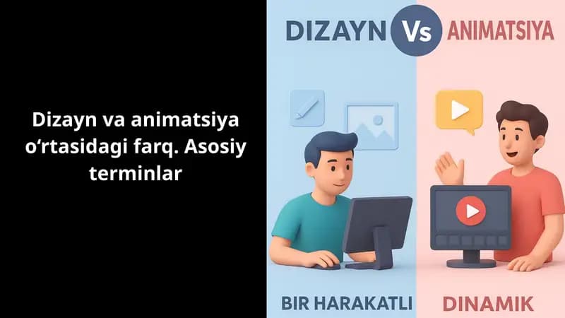 Dizayn va animatsiya o‘rtasidagi farq. Asosiy terminlar