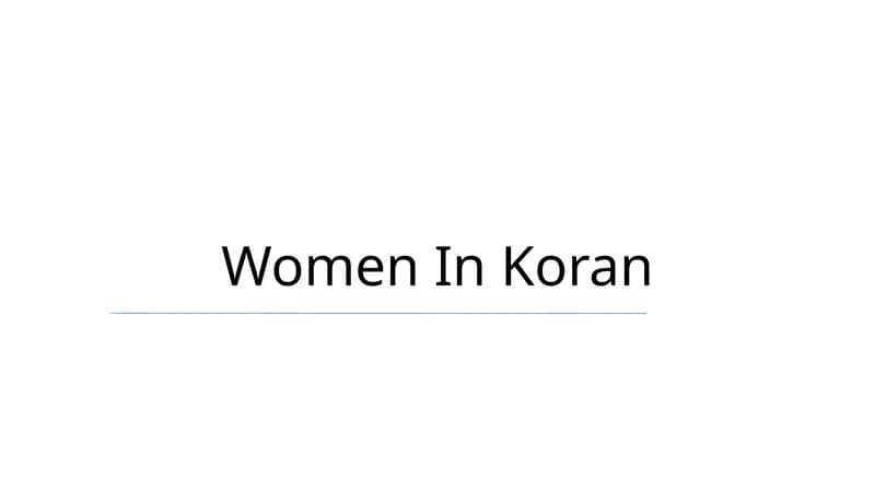 Women In Koran