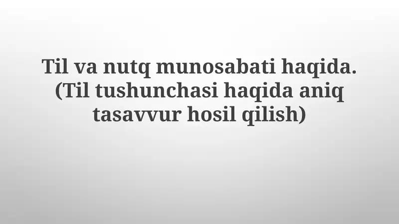 Tilvanutqmunosabatihaqida