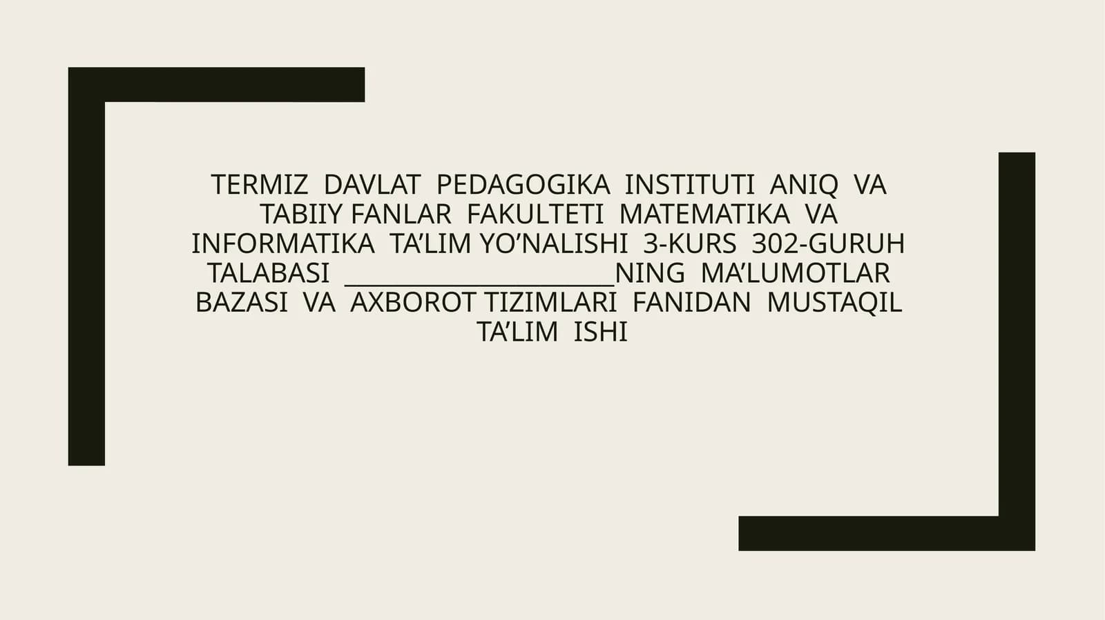 MySQLdan foydalanish. MySQL – so‘rovlar yaratish, MySQL server va undan foydalanish