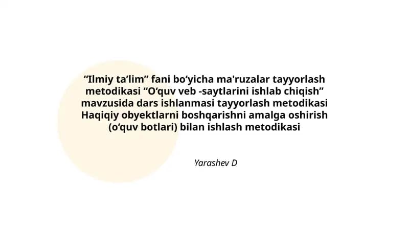 O‘quv veb -saytlarini ishlab chiqish
