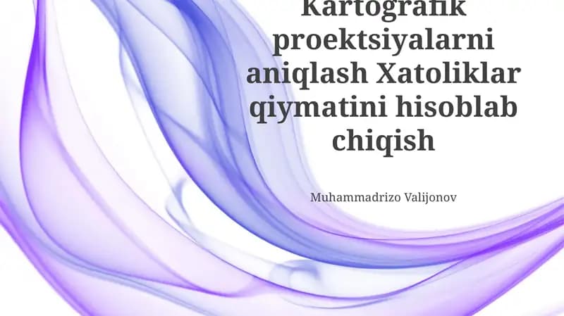 Kartografik Proyeksiyalarni Ta'riflash