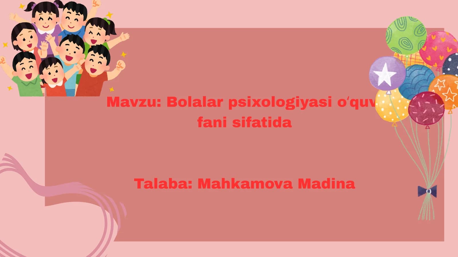 Bolalar psixologiyasi oʻquv fani sifatida