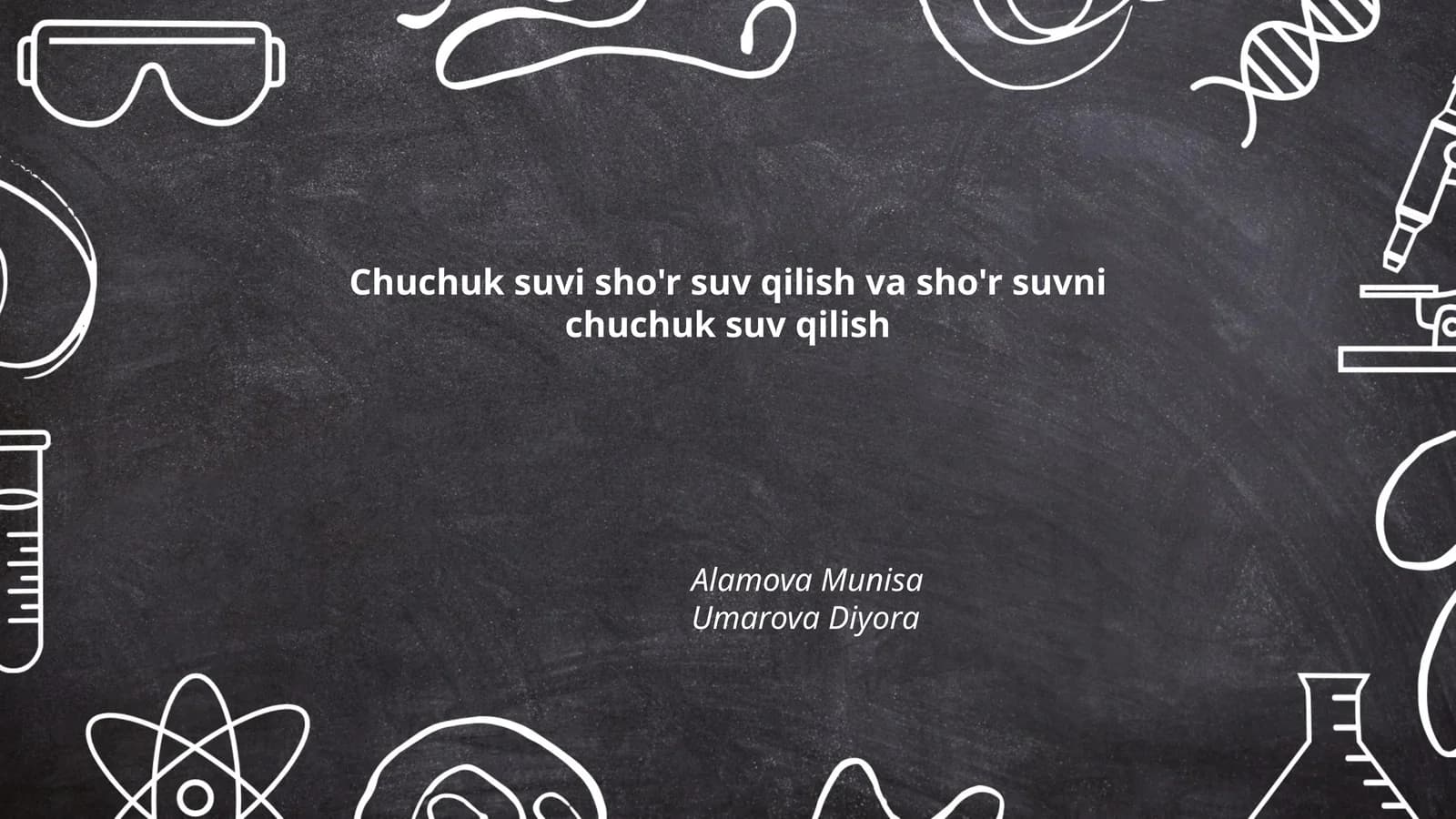 Sho'r suvni chuchuklantirish texnologiyalari