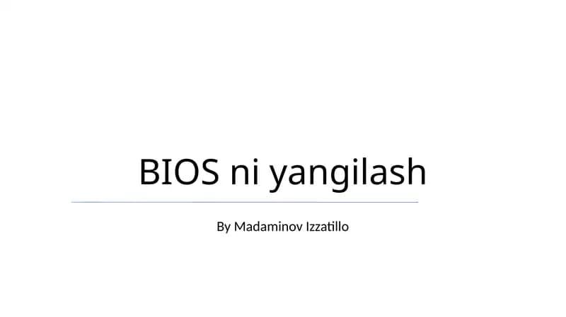 BIOS ni yangilash