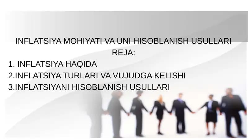INFLATSIYA MOHIYATI VA UNI HISOBLANISH USULLARI