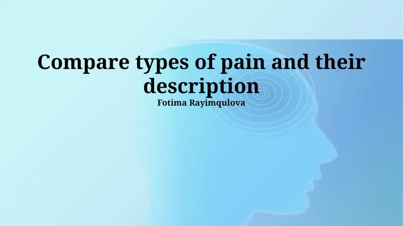 Introduction to Pain: Types and Definitions