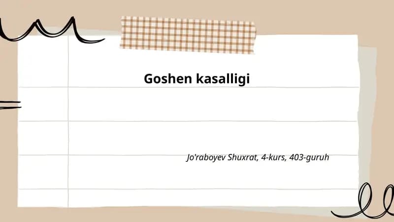 Goshen kasalligi
