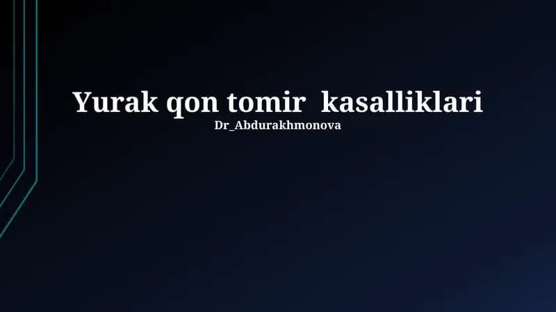 Yurak qon tomir kasalliklari
