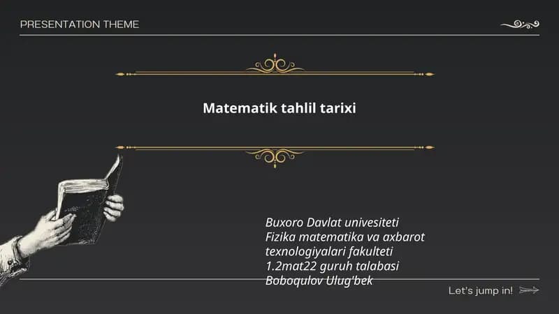 Matematik tahlil tarixi