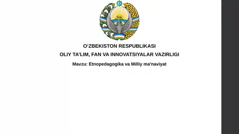 Etnopedagogika va Milliy Ma'naviyat