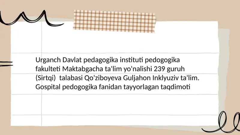 Anatomiya fanidan Nurmatova Nodira