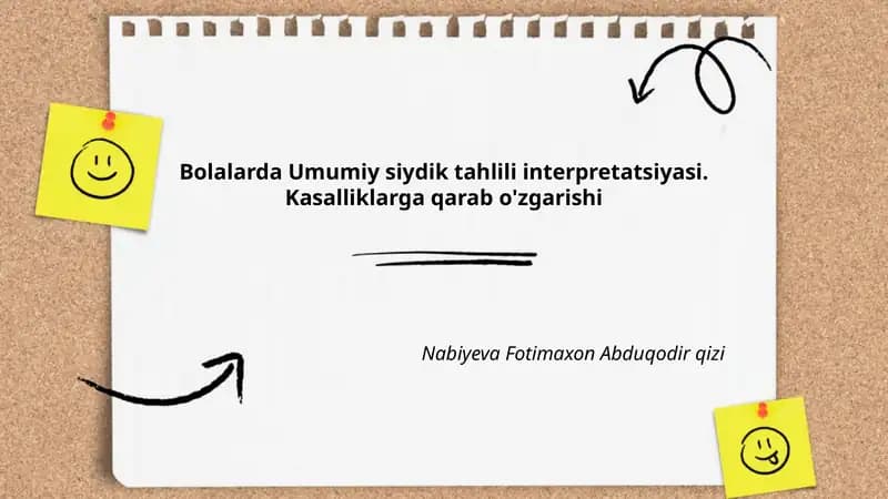 Bolalarda Umumiy siydik tahlili interpretatsiyasi