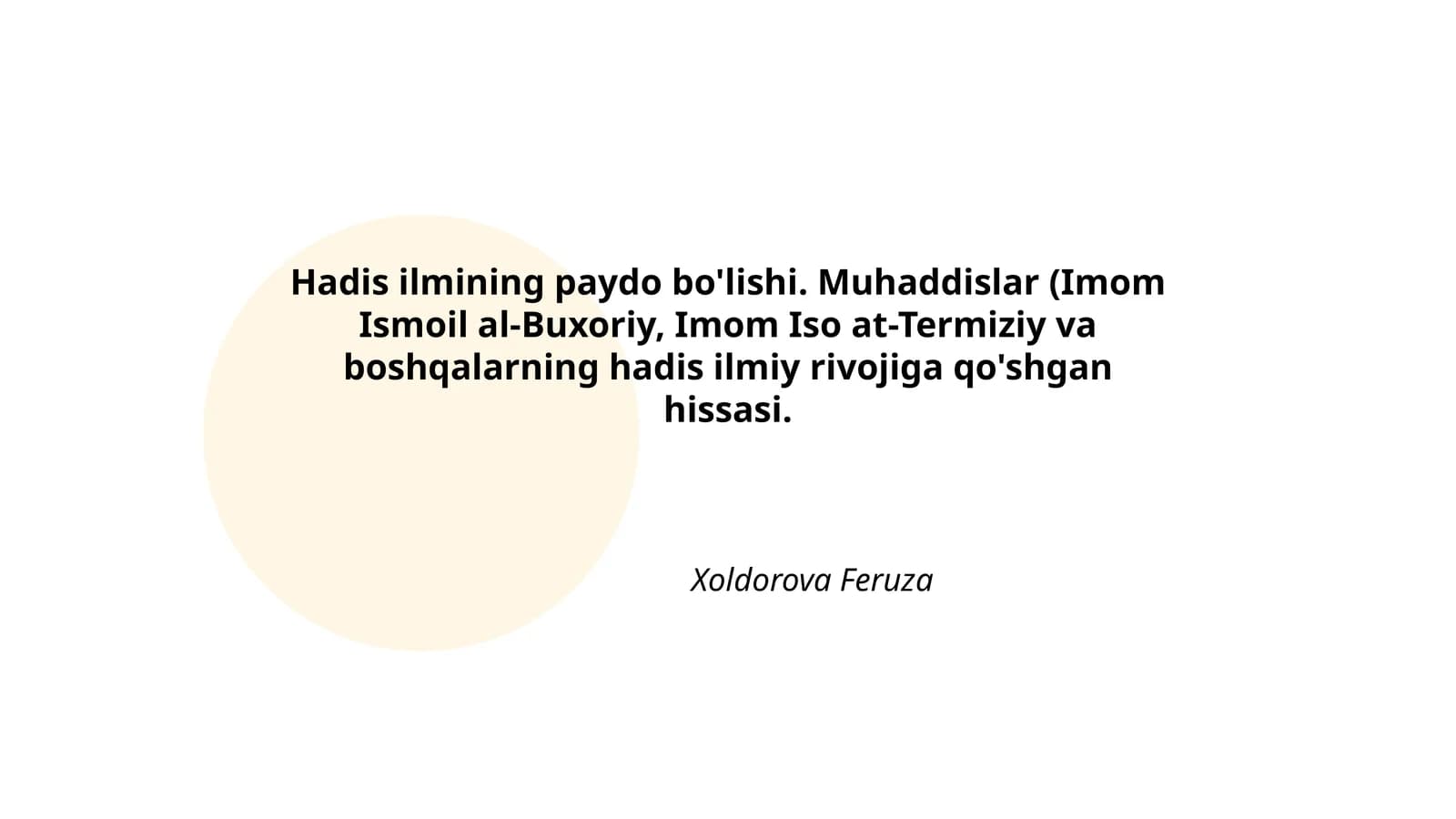 Hadis ilmining paydo bo'lishi