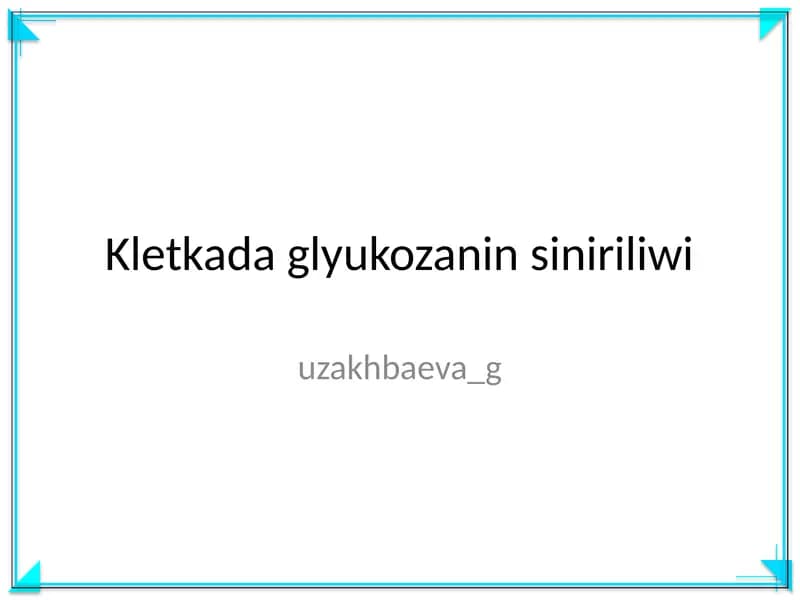 Kletkada glyukozanin siniriliwi