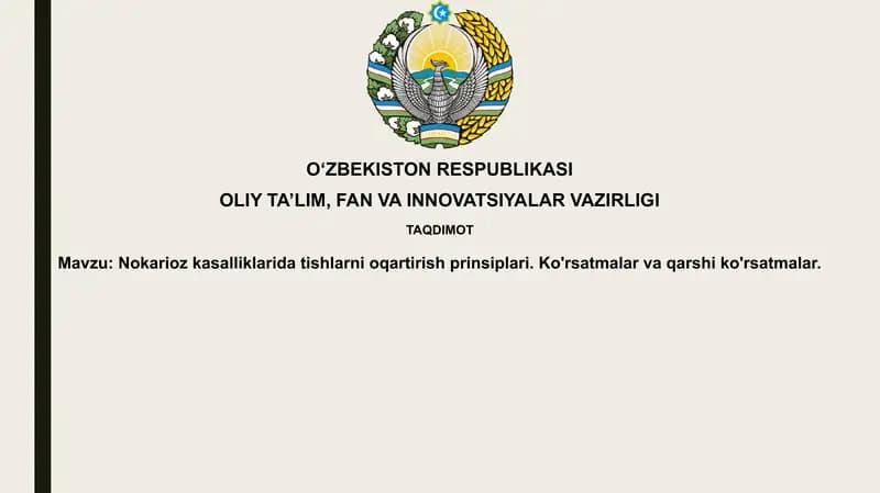 Karies bo'lmagan shikastlanishlarda tishlarni oqartirish