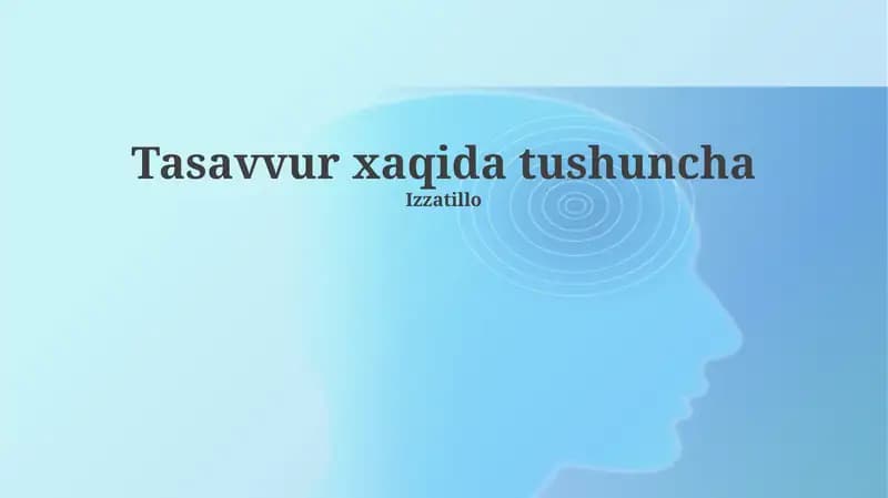 Tasavvur xaqida tushuncha