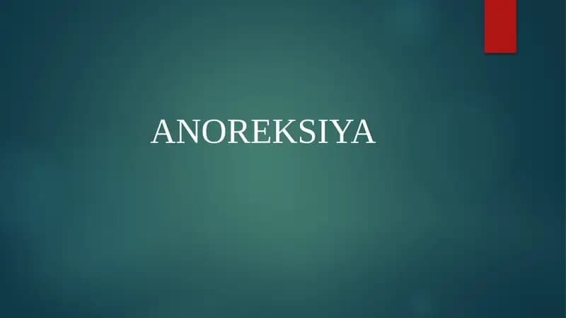 ANOREKSIYA