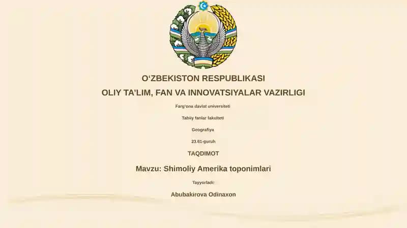 Shimoliy Amerika toponimlari