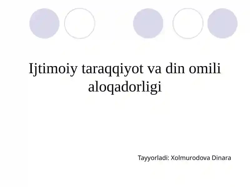 Ijtimoiy taraqqiyot va dinomilialoqadorligi