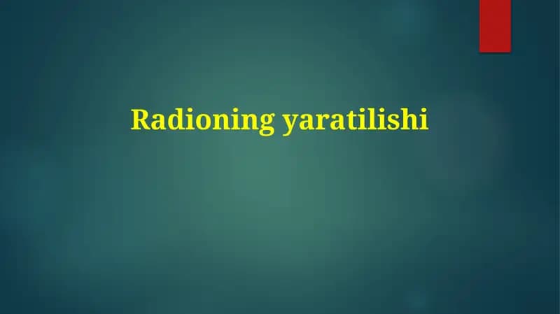 Radioning yaratilishi
