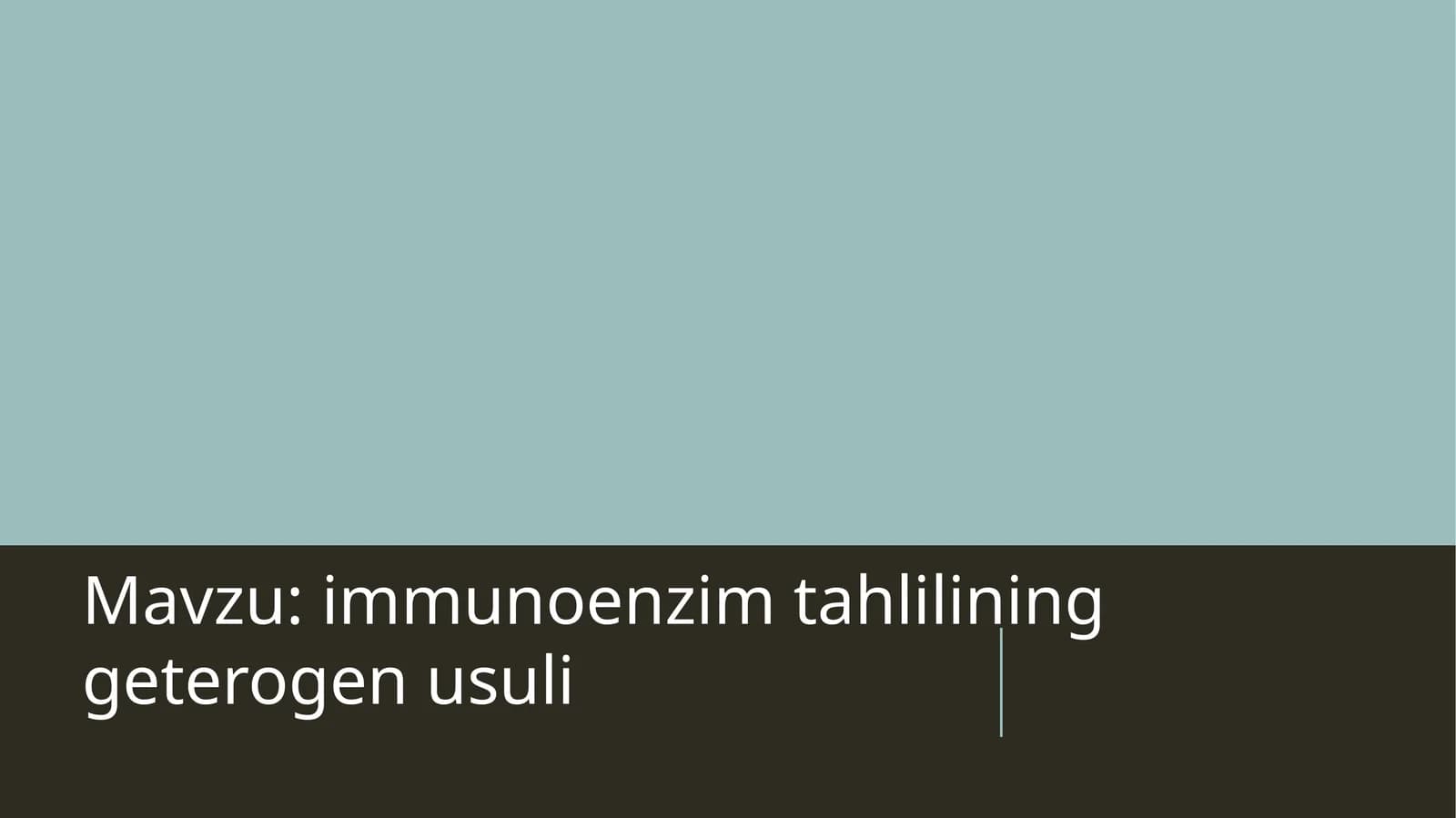 immunoenzim tahlilining geterogen usuli