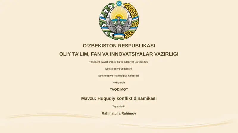 Huquqiy konflikt dinamikasi