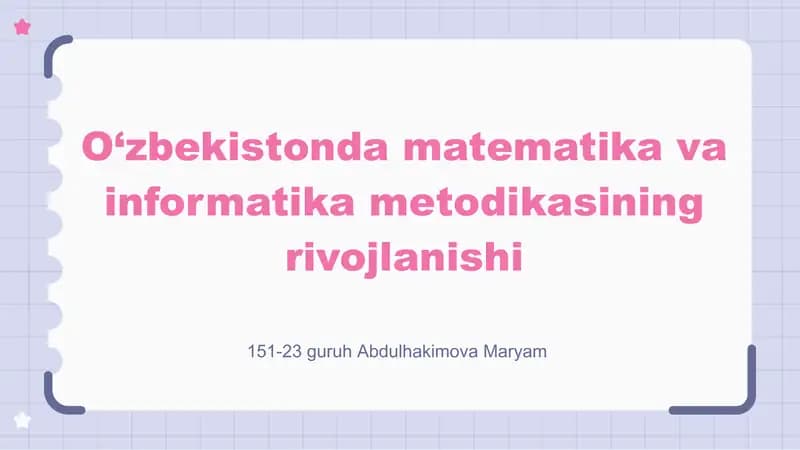 Matematika va informatika metodikasi