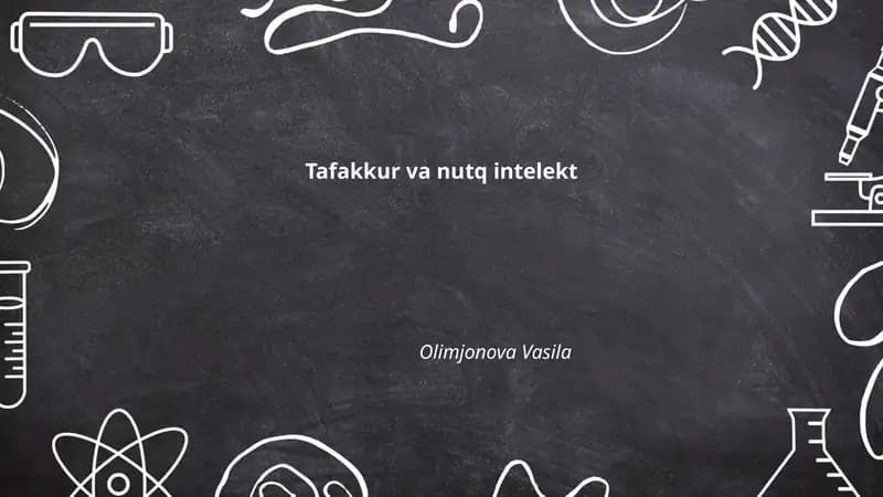 Tafakkur va nutq intelekt