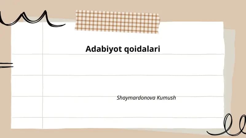 Adabiyot qoidalari