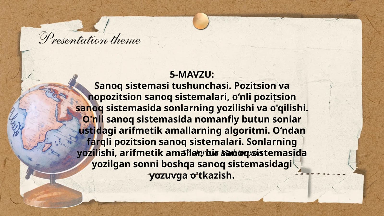 Sanoq sistemasi tushunchasi
