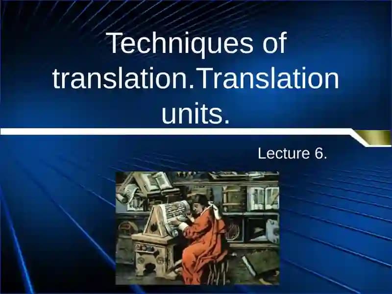 Techniques of Translation