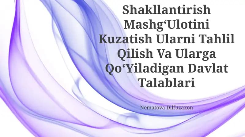 Elementar Matematik Tasavvurlarni Shakllantirish MashgʻUloti