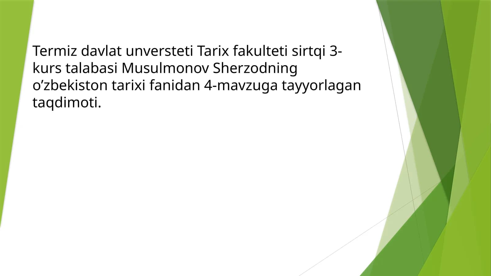 Sherzod Musulmonov Ta'limi va ta'rifi