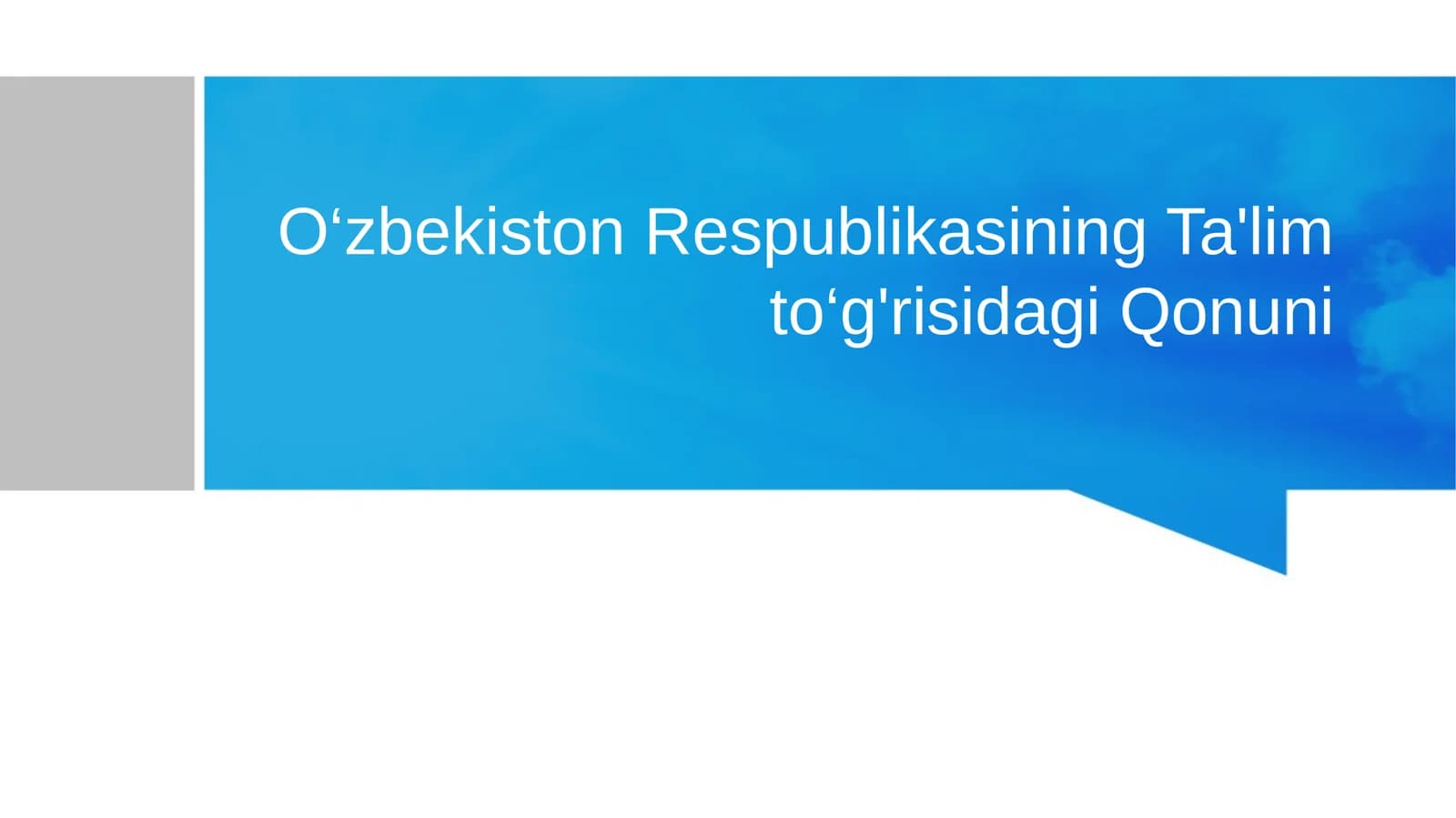 O‘zbekiston Respublikasining Ta'lim to‘g'risidagi Qonuni
