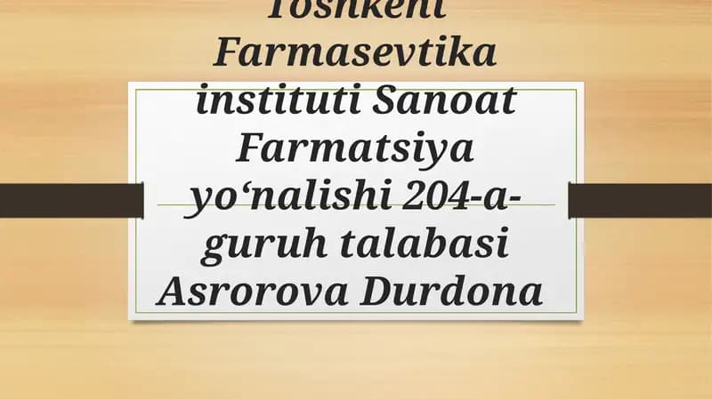 Qattiq va suyuq dozalash shakllari