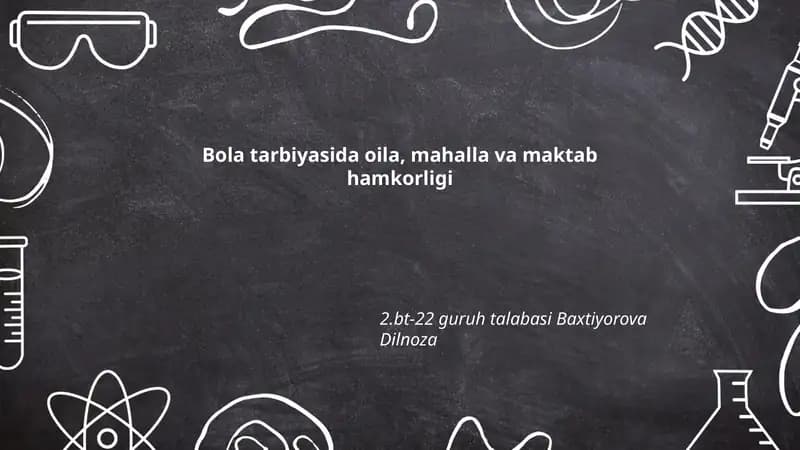 Oila, mahalla va maktab hamkorligi
